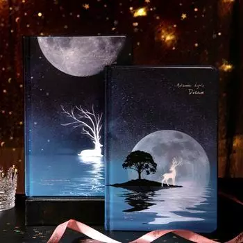 Звездная Ночь Свет Ручная Книга Простая Ветер Цветная Страница Раскрашенная вручную Ручная Записная книжка Записная книжка для девочек C