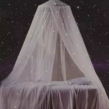 Звездная светящаяся москитная сетка летняя антимоскитная сетка сетка для спальни протектор украшение для спальни чёрный