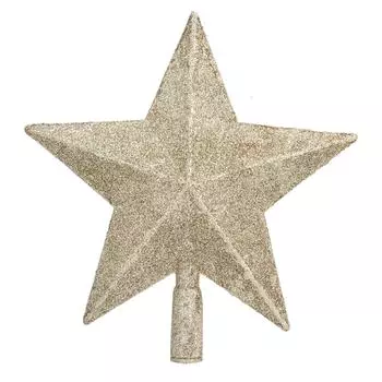 Звездная верхушка для елки, украшенная золотым легким блестящим мини-украшением для рождественской елки для домашнего магазина