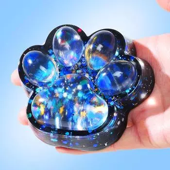 Звездное небо Большая кошачья лапка Мягкая игрушка-фиджет Мягкая игрушка для снятия стресса с медленным отскоком Подарок для снятия стресса Игрушка-кошачья лапка 1