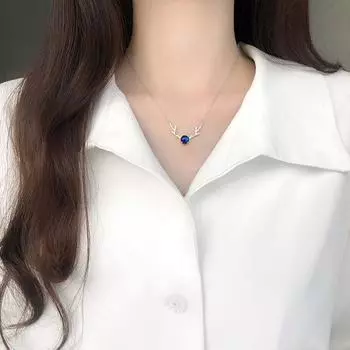 Звездное небо глазурованное каменное ожерелье в виде лося в корейском стиле простое темпераментное шикарное ключичное колье в виде леса