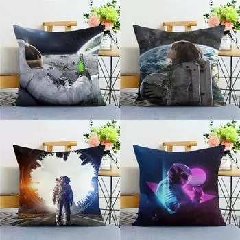 Звездное небо Космическая научная фантастика Наволочка для подушки Украшение для общежития Офис Гостиная Домашняя наволочка 40x40cm