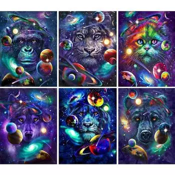 Звездное небо животное 5D DIY алмазная живопись картина полная алмазная вышивка горный хрусталь подарок мозаичный комплект украшения Full Round 20x30CM