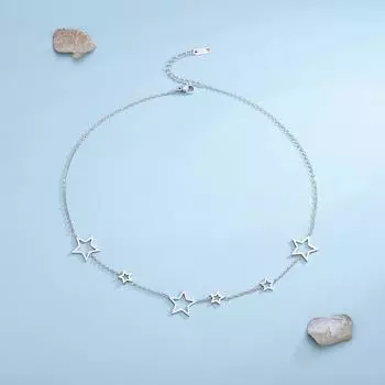 Звездное ожерелье Женский дизайн Sense Trendy Simple Temperament Ключичная цепочка из титановой стали Ювелирные изделия серебряный