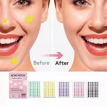 Звездное сердце Прозрачный невидимый пластырь от прыщей Мягкий не раздражающий Устраняет прыщи Закрытый рот Улучшает акне Мышцы гидроколлоидные One Size розовый