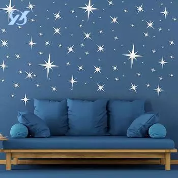 Звездное зеркало акриловые настенные наклейки настенный фон украшение трехмерный макет гостиная спальня наклейки