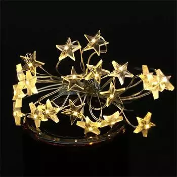 Звездные гирлянды, занавеска, гирлянда, сказочный свет, на батарейках, 1,5/3/6 м, рождественский гирлянда, домашний уличный декор для свадебной вечеринки 1.5M 10LEDs теплый белый