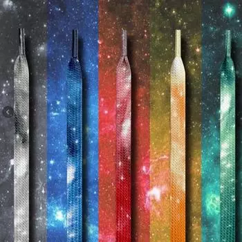 Звездные шнурки для кроссовок, плоские шнурки, звездное небо, вселенная, галактика, спортивные шнурки для теннисной обуви, мужские и женские шнурки 120cm синий