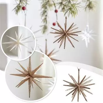 Звездные украшения, блестящие подвесные звездные украшения, звездные украшения для елочных украшений, пластиковые рождественские звезды, подвесные декоративные украшения для елки One Size коричневый