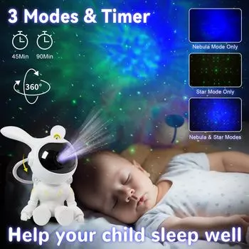 Звездный космический проектор галактики астронавт с луной для Bluetooth-динамика таймер пульт дистанционного управления туманность светодиодный ночник для потолка комнаты декор