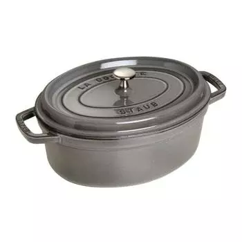 Zwilling STAUB LA COCOTTE - Casserole baking dish - Oval - Cast iron - Ceramic - Gas - Halogen - Induction - Sealed plate - Graphite - Grey - Enamel