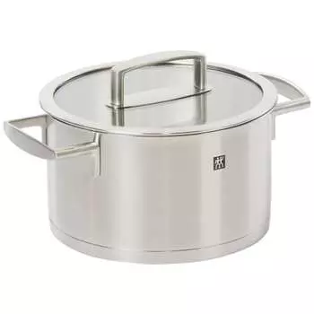 ZWILLING Vitality Stock Pot 20 см 3,5 л Глубокая кастрюля из нержавеющей стали с двумя ручками и 3-слойным дном Совместимо с IH Можно мыть в посудомоечной машине [Авторизованный Ja