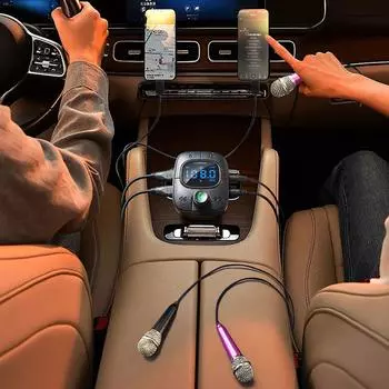 Звонок без помощи рук Автомобильная зарядка Беспроводной Bluetooth-совместимый FM-передатчик Радиоприемник Mp3-адаптер USB-зарядка