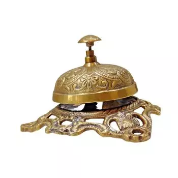 Звонок для стола из латуни, богато украшенный, сплошной, для гостиничной стойки, звонок для обслуживания гостиниц, школ