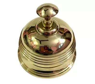 Звонок на стойку отеля из цельной латуни, звонок для вызова офицера, изысканный звонок на стойку отеля, звонок на стол, звонок для обслуживания отелей M золотой