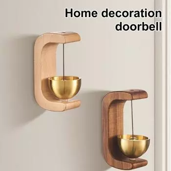 Звонок владельца магазина из латуни и дерева, громкий звук, подвесной колокольчик для входной двери, ветряная музыка, магнитный дверной звонок, украшение для входа в домашний офис, кофейню A
