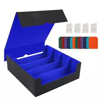 ZWSJLC Deck Large PU Leather Trading Card Storage Card Совместимо с хранением различных карт Чехол, Емкость, Хранение, Чехол, Чехол, (Синий, 3200+)