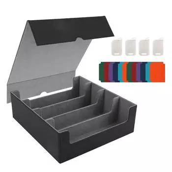 ZWSJLC Deck Large PU Leather Trading Card Storage Card Совместимо с хранением различных карт Чехол, Емкость, Хранение, Чехол, Чехол, (Серый, 3200+) серый