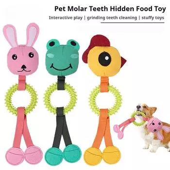 Звук скрежета зубов у собаки, прячущей игрушку с едой жёлтый