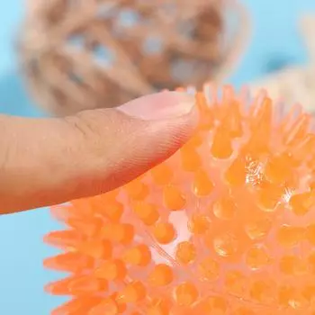 Звукоиздающий игрушечный мяч, колющий массажный мяч, эластичный мяч синий