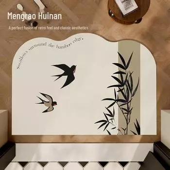 Звукоизоляционный и грязеотталкивающий коврик из кремовой кожи, который можно мыть и чистить, нарезается по размеру. 50x80cm PU Leather