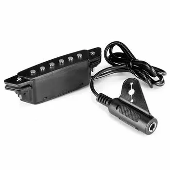 Звукосниматель Ahvqevn Black с 6 отверстиями и активным разъемом для подключения ремня питания для акустической гитары -85