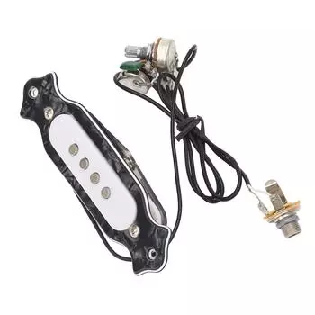 Звукосниматель для акустической гитары, 4 струны, замена звукоснимателя с медной катушкой для практики и выступлений чёрный