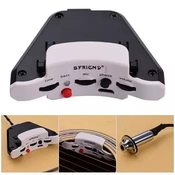 Звукосниматель для акустической гитары BFRIEND F9 Soundhole Piezo + Microphone Double Pickup Простая установка для белый