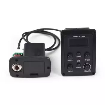 Звукосниматель для акустической гитары EQ 4-полосный эквалайзер BASS/MIDDLE/TREBLE/PRES Звукосниматель LCD для народной классической гитары Аксессуары EQ-4T чёрный