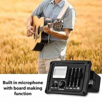 Звукосниматель для акустической гитары, фолк-звукосниматель для классической гитары, звукосниматель с пластиной эквалайзера, многоцветный цветной ЖК-экран чёрный