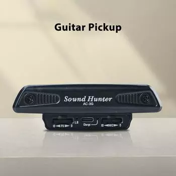 Звукосниматель для гитары Sound Hunter, деревянная гитара, резонаторное отверстие, вибрационный звукосниматель, активная система звукоснимателей, двойная катушка чёрный