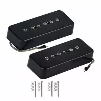 Звукосниматель FLEOR Alnico 5 Single Coil, набор звукоснимателей Soap Bar, черный, P90 Neck Bridge, чёрный