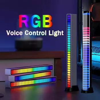 Звукосниматель Свет RGB Цветные светодиодные фонари Управление через приложение Музыкальный ритм Неоновый свет Активация голосом Окружающая атмосфера Ночное освещение