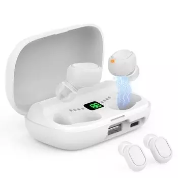 Звукоусилитель для пожилых людей, простой в управлении громкостью. Непрерывное использование до 200 часов от одной зарядки 1200 мАч. Автоматическое оповещение о низком заряде. белый