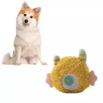 Звуковая игрушка для собак Yousheng, мультяшная форма, мягкая, эластичная, устойчивая к укусам, снимает усталость, интерактивное развлечение, сжимаемая игрушка для собак, скрипучая жевательная игрушка жёлтый