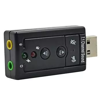Звуковая карта 7.1, 3D-стерео USB-аудиоадаптер для внешней звуковой карты ноутбука 3,5 мм