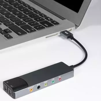 Звуковая карта USB-оптоволокно SPDIF Звуковая карта Компьютер Внешняя многофункциональная звуковая карта Поддержка AC-3 для DTS-совместимой звуковой дорожки 5.1 серый