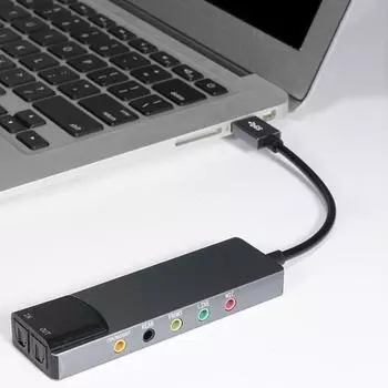 Звуковая карта USB, оптоволоконная звуковая карта USB Spdif для компьютера, внешняя многофункциональная, поддержка Ac-3 Dts, совместимая с 5.1 звуковая дорожка