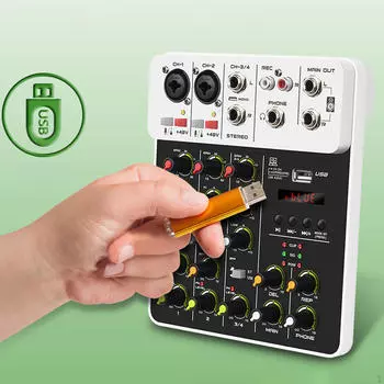 Звуковая консоль микшера Audio Mixer Sound Board, профессиональный эффект задержки реверберации, стерео DJ-микшер, для