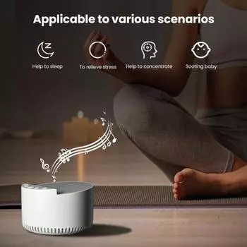 Звуковая машина белого шума для терапии сна Компактный дизайн Портативный беспроводной генератор белого шума чёрный