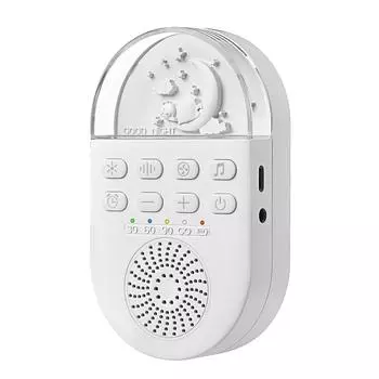 Звуковая машина с белым шумом, детская пустышка для сна с мягким теплым светом/белым светом, 24 успокаивающих звука белый