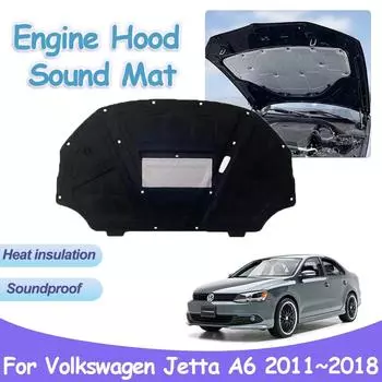 Звуковая накладка на капот двигателя для Volkswagen VW Jetta A6 2011~2018, теплоизоляция автомобиля, хлопковая звукоизоляция, подкладка, аксессуары для интерьера