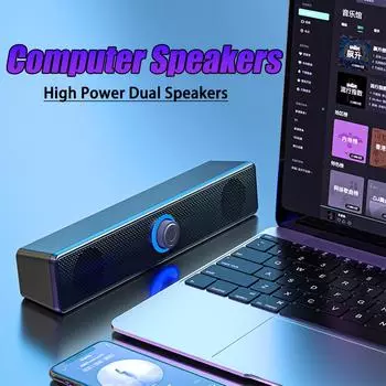 Звуковая панель Длинный проводной Bluetooth HIFI стерео Двойные колонки Компьютер Мобильный телефон Домашний телевизор Ноутбук Мультимедиа Настольные колонки No Bluetooth