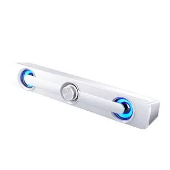 Звуковая панель ПК-динамик для компьютера и телевизора, USB-питание, двойной динамик, объемный звук [OTOE] (белый)