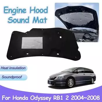 Звуковая подкладка капота двигателя для Honda Odyssey RB1 RB2 MK3 2004~2008, теплоизоляция автомобиля, хлопковый огнестойкий коврик, аксессуары для интерьера