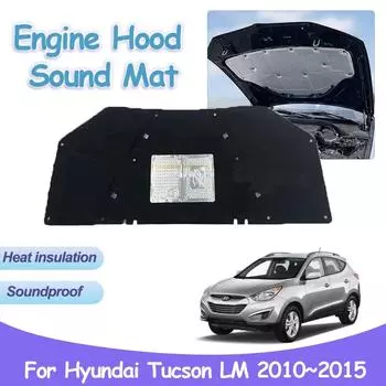 Звуковая подкладка капота двигателя для Hyundai Tucson LM 2010~2015 2013 2014 Теплоизоляция Хлопок Звукоизоляционный вкладыш для автомобиля Аксессуары для интерьера