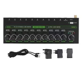 Звуковой микшер 10-канальный RGB профессиональный стереозвуковой микшер для усилителя динамика ручного микрофона US Plug