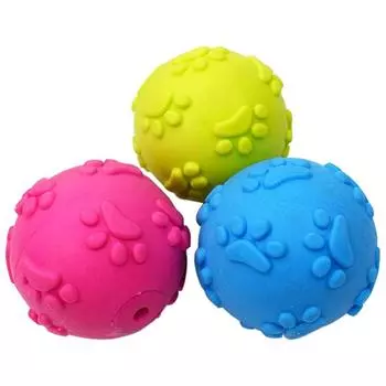 Звуковой мяч для собак, подходит для маленьких и средних собак, 3 звуковых игрушечных мяча белый