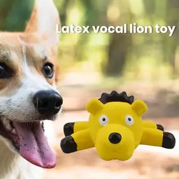 Звуковые игрушки для облегчения скуки, чистка зубов, устойчивость к укусам, милый мультяшный лев, дизайн, интерактивная собака