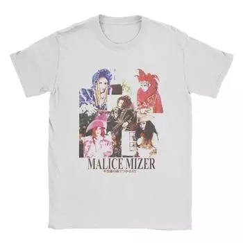 ZX TEE Футболки певца группы Malice Mizer Винтажные футболки Круглый вырез Футболки рок-музыканта Короткий рукав Мерч S
